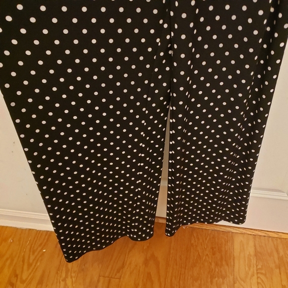 Chico's Knit Kit Dot Jumpsuit Black Antique White Wideleg XL/16 Chico's Size 3 - Picture 7 of 16